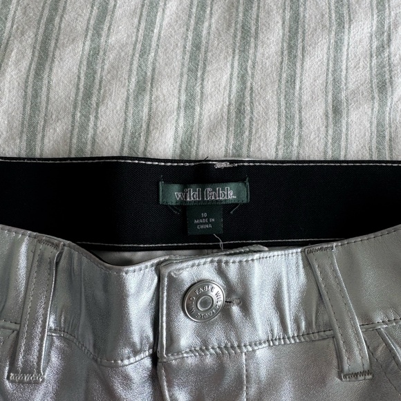 Wild Fable Metallic Silver Flare Pants - Picture 3 of 3